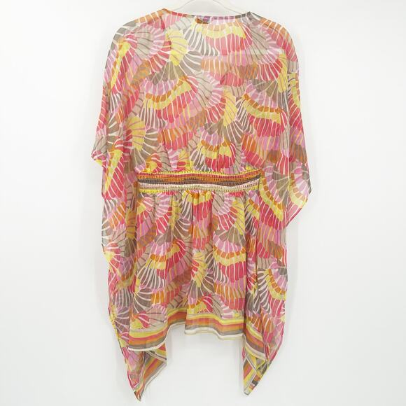Trina Turk Womens Tropical 100%‎ Silk Kaftan Dress Swim Beach Cover Up Size S - Picture 9 of 9